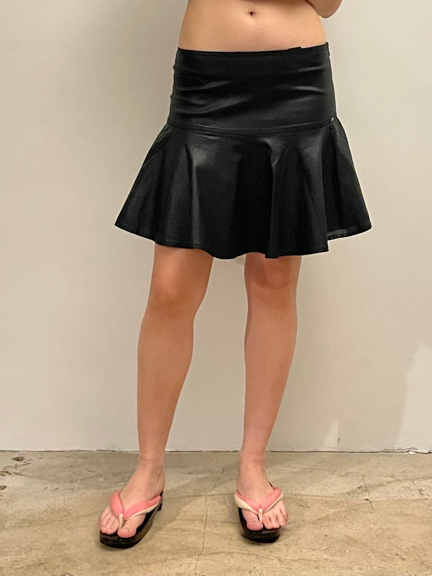 cop copine mi-long black skirt