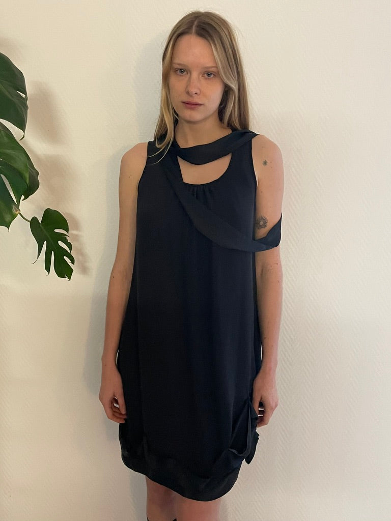 cop copine deconstructed black dress