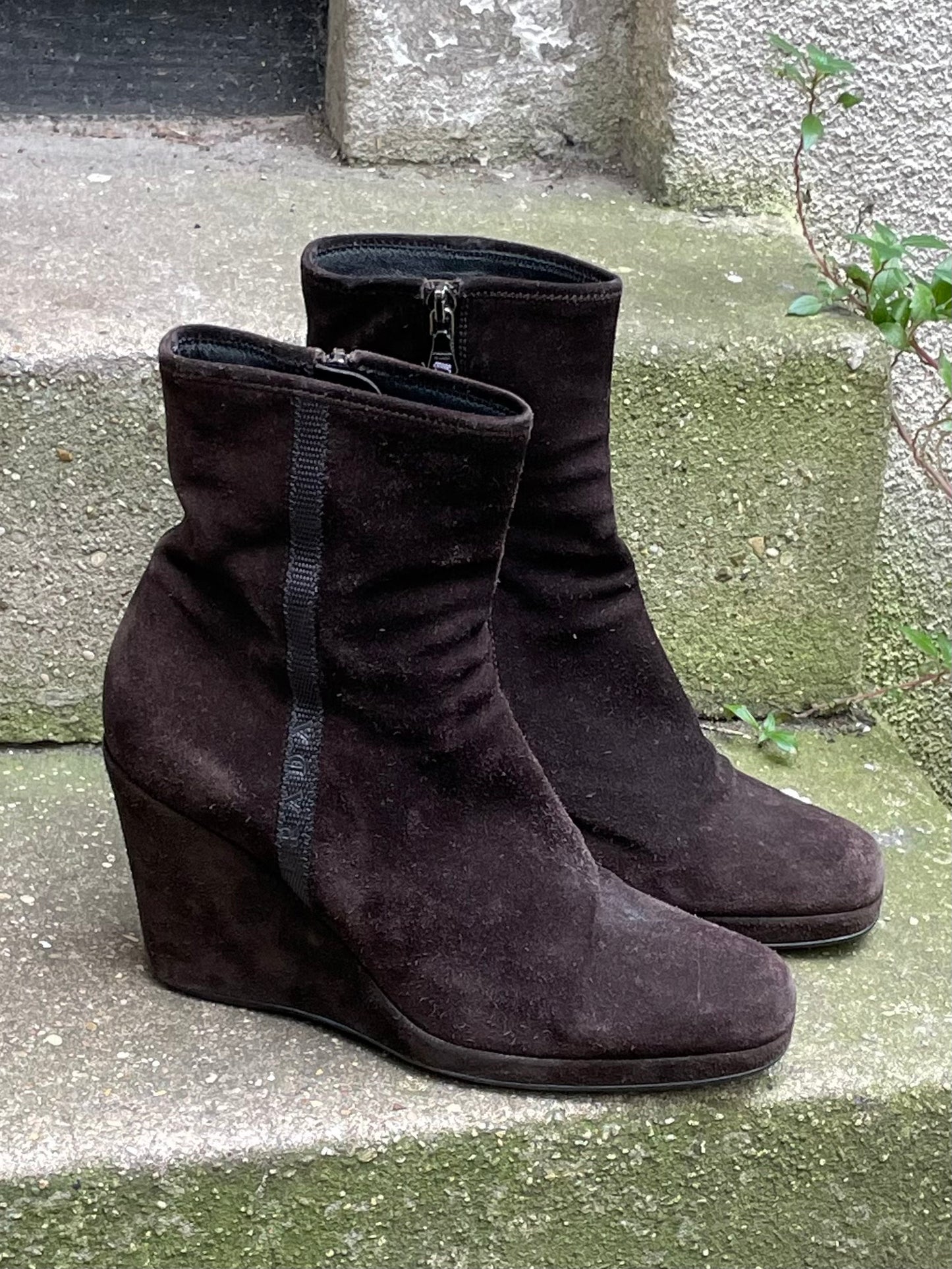 prada wedge boots