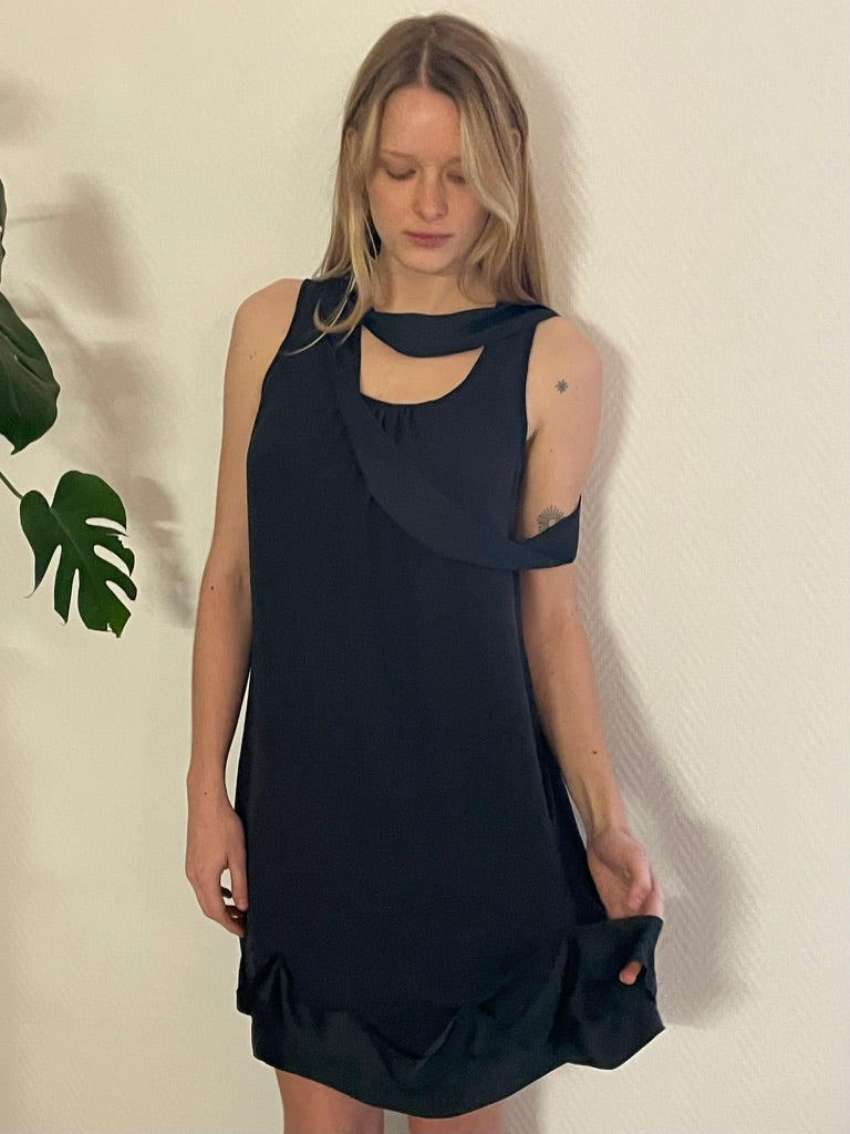 cop copine deconstructed black dress