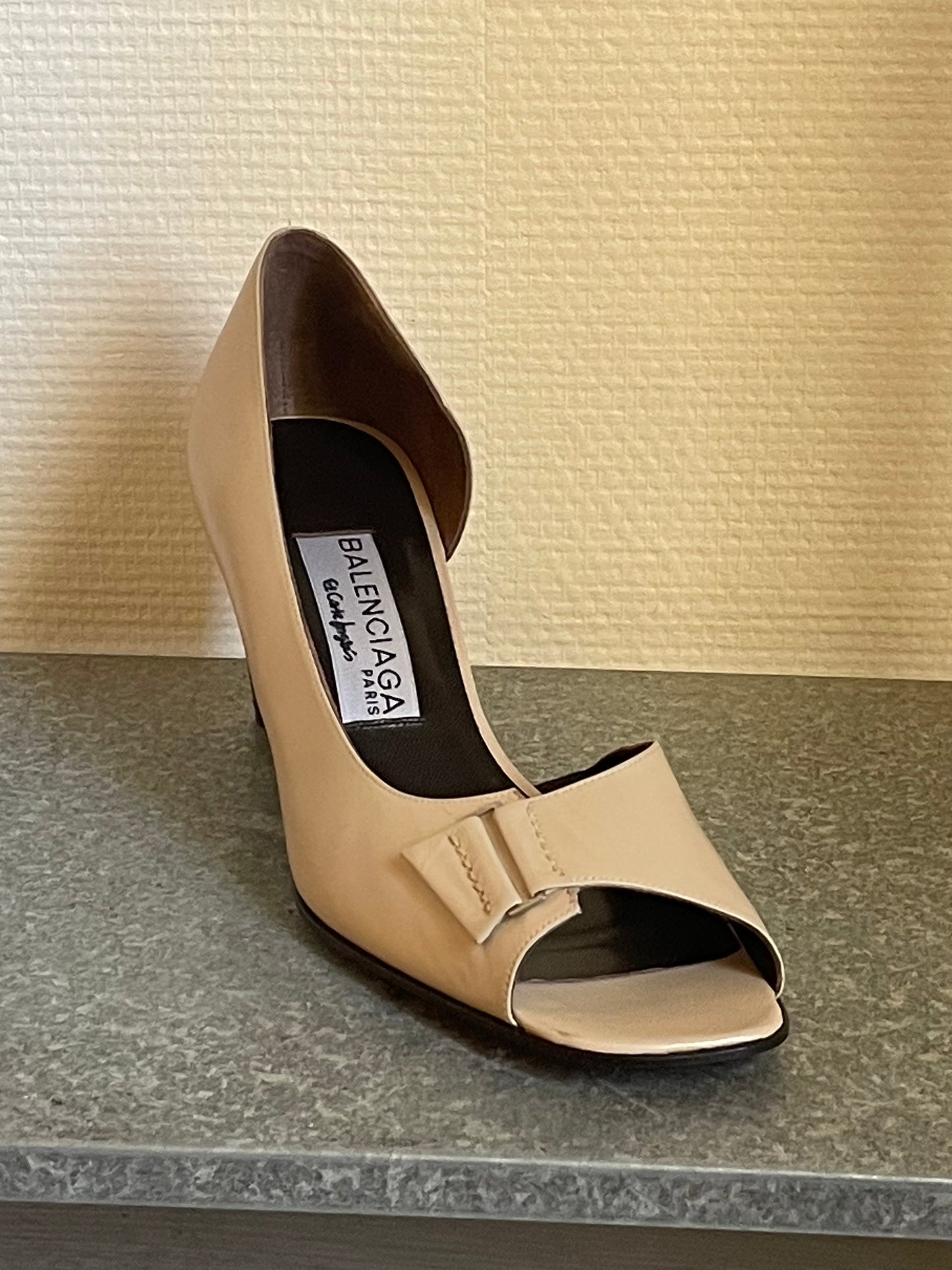 balenciaga cream heels