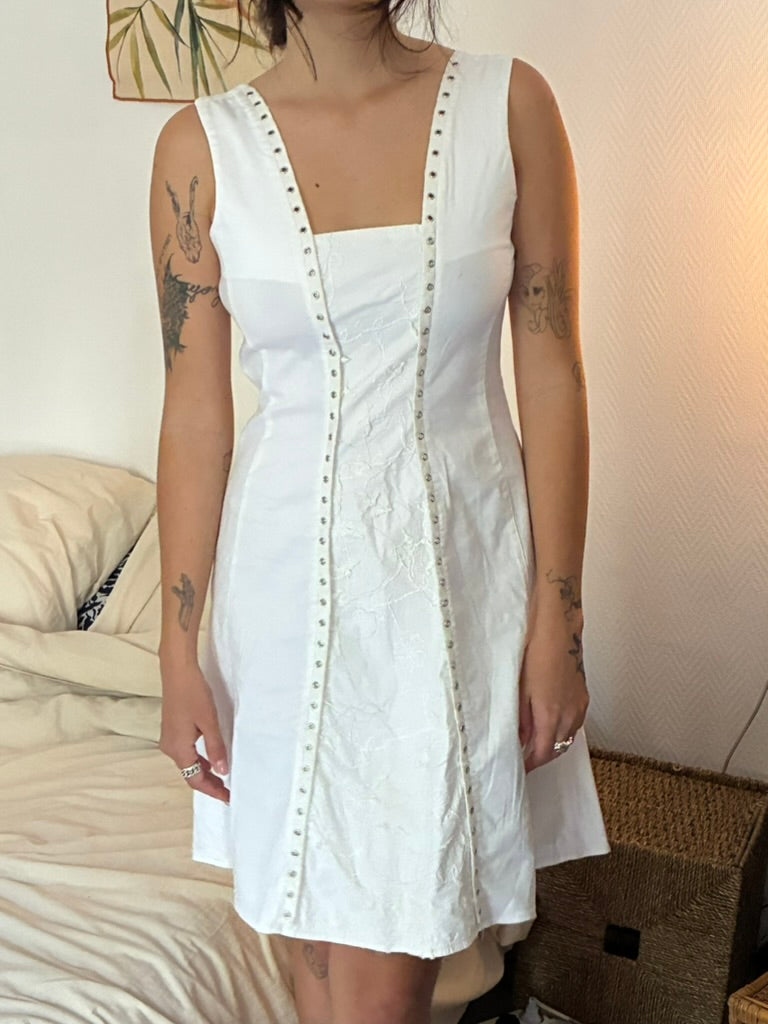 cream nail dress