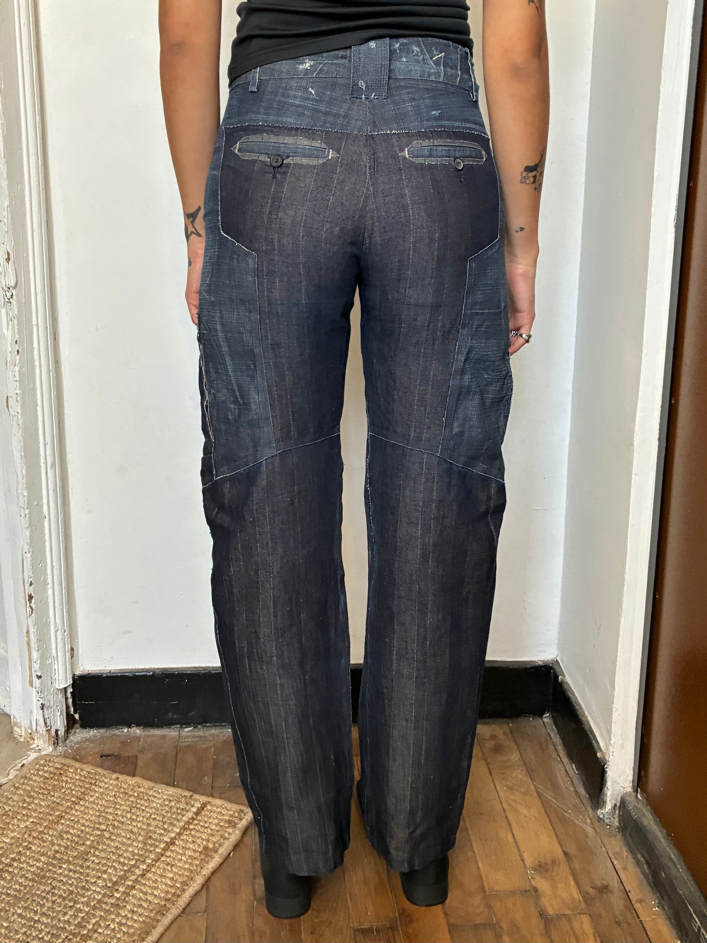 girbaud raw denim trousers