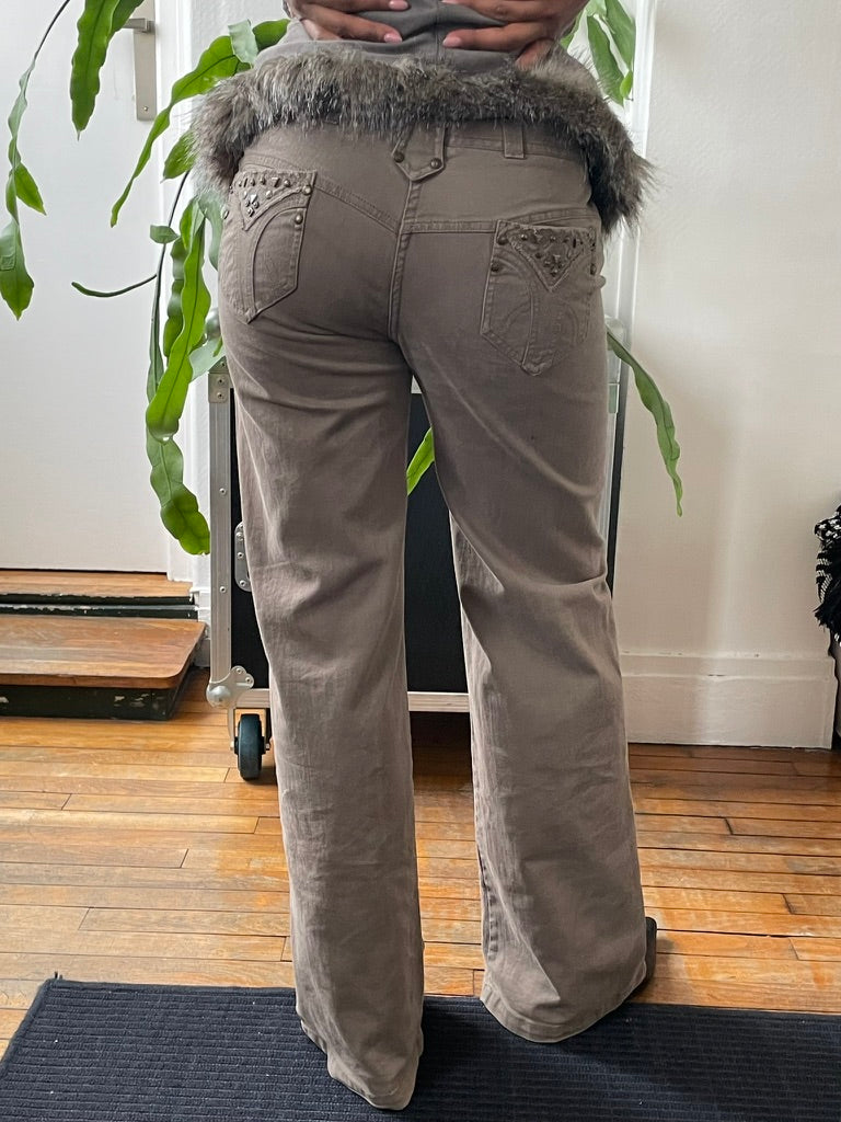 kenzo low rise khaki pants