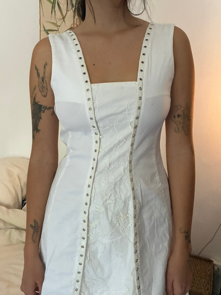 cream nail dress