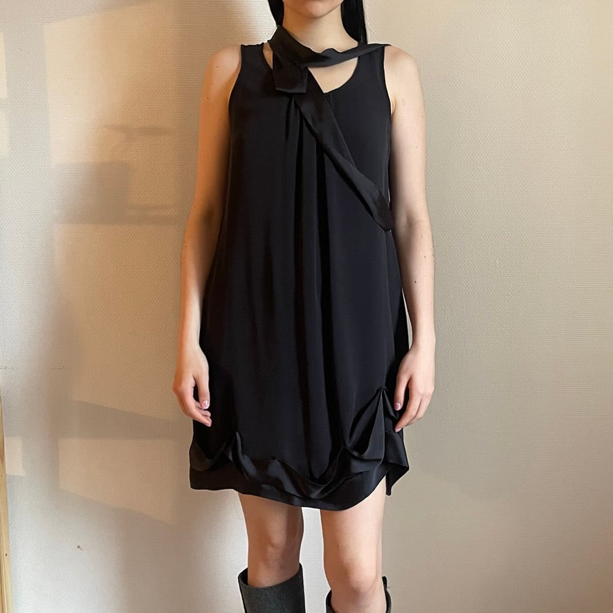 cop copine deconstructed black dress