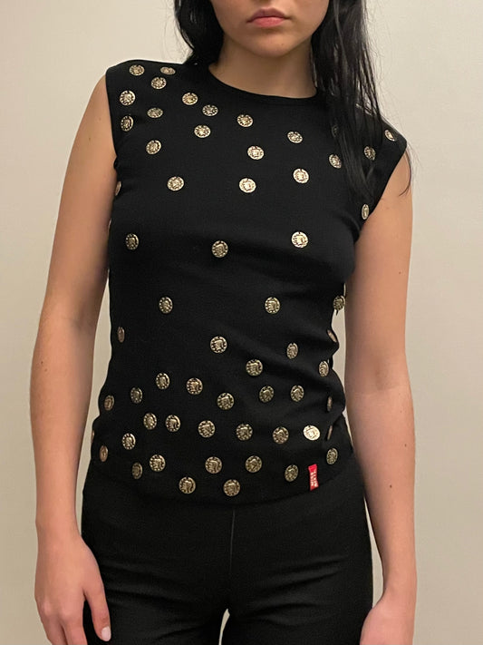 miss sixty coin black top