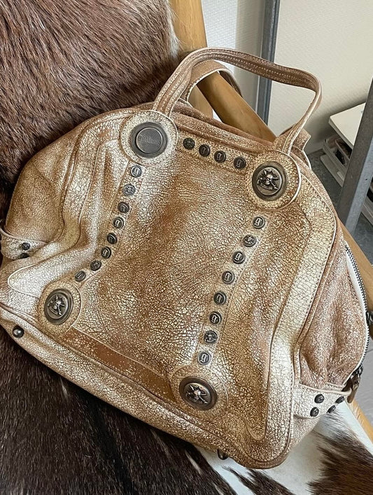 john galliano leather maxi bag
