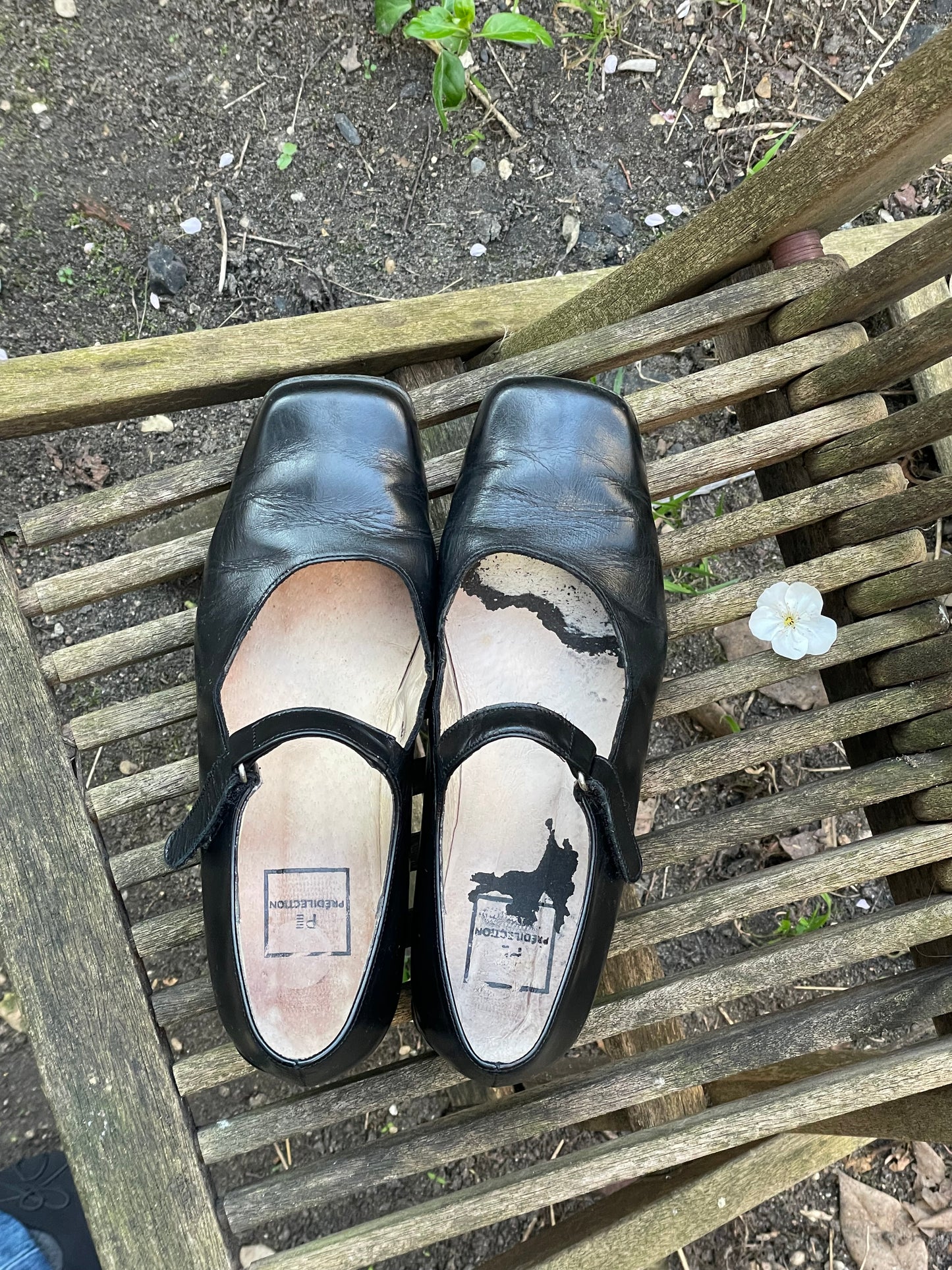 black leather mary janes