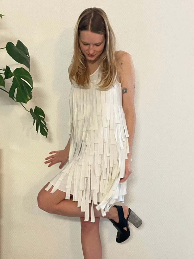 Cop Copine Fringe White Dress