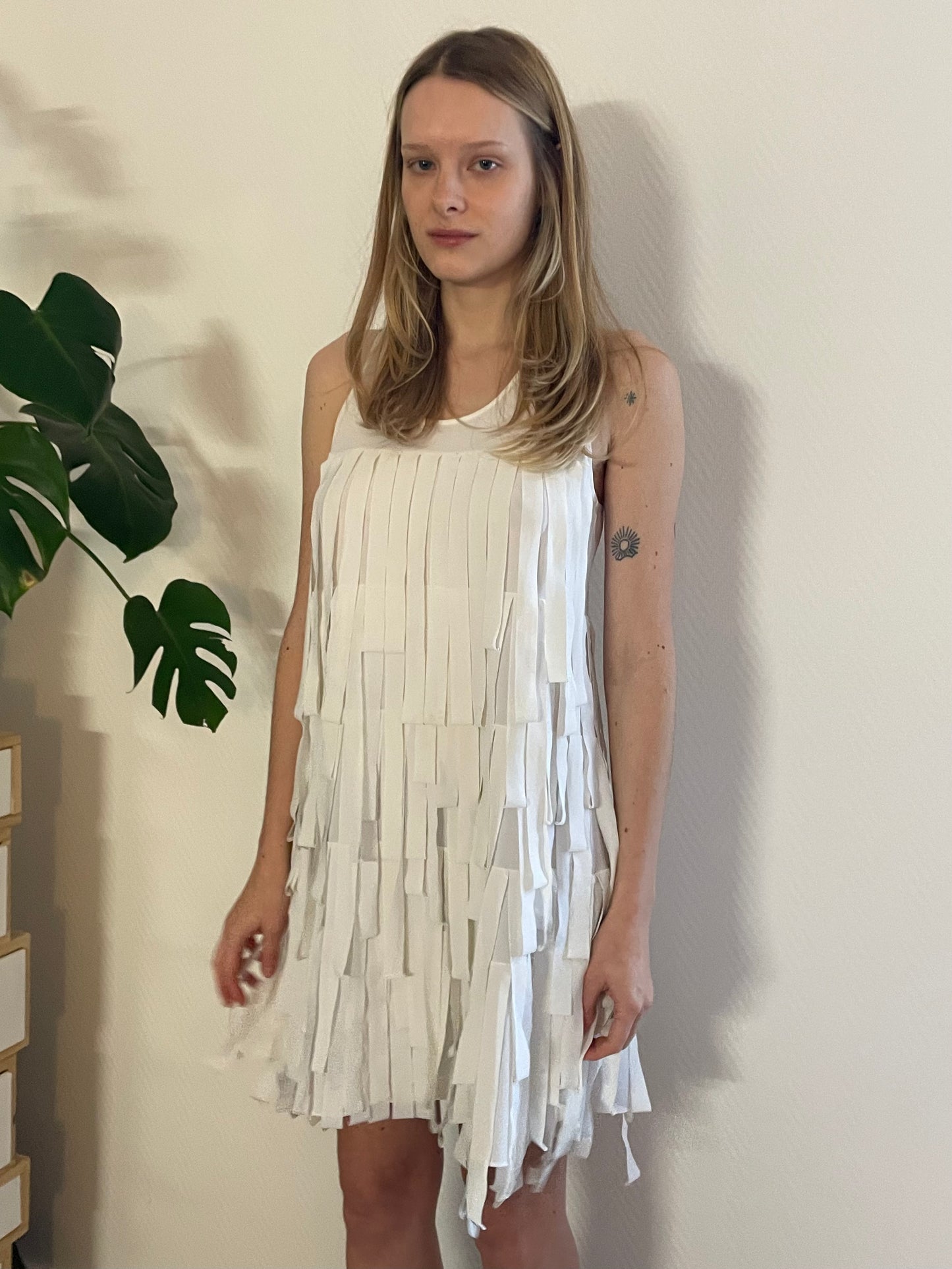 Cop Copine Fringe White Dress