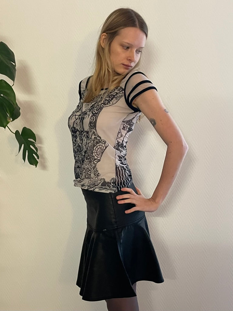 Cop Copine Mi-Long Black Skirt