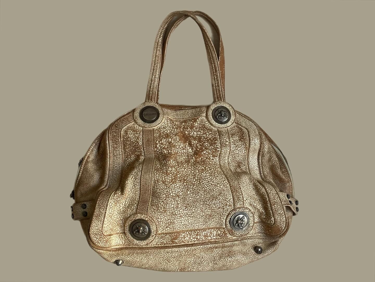 john galliano leather maxi bag