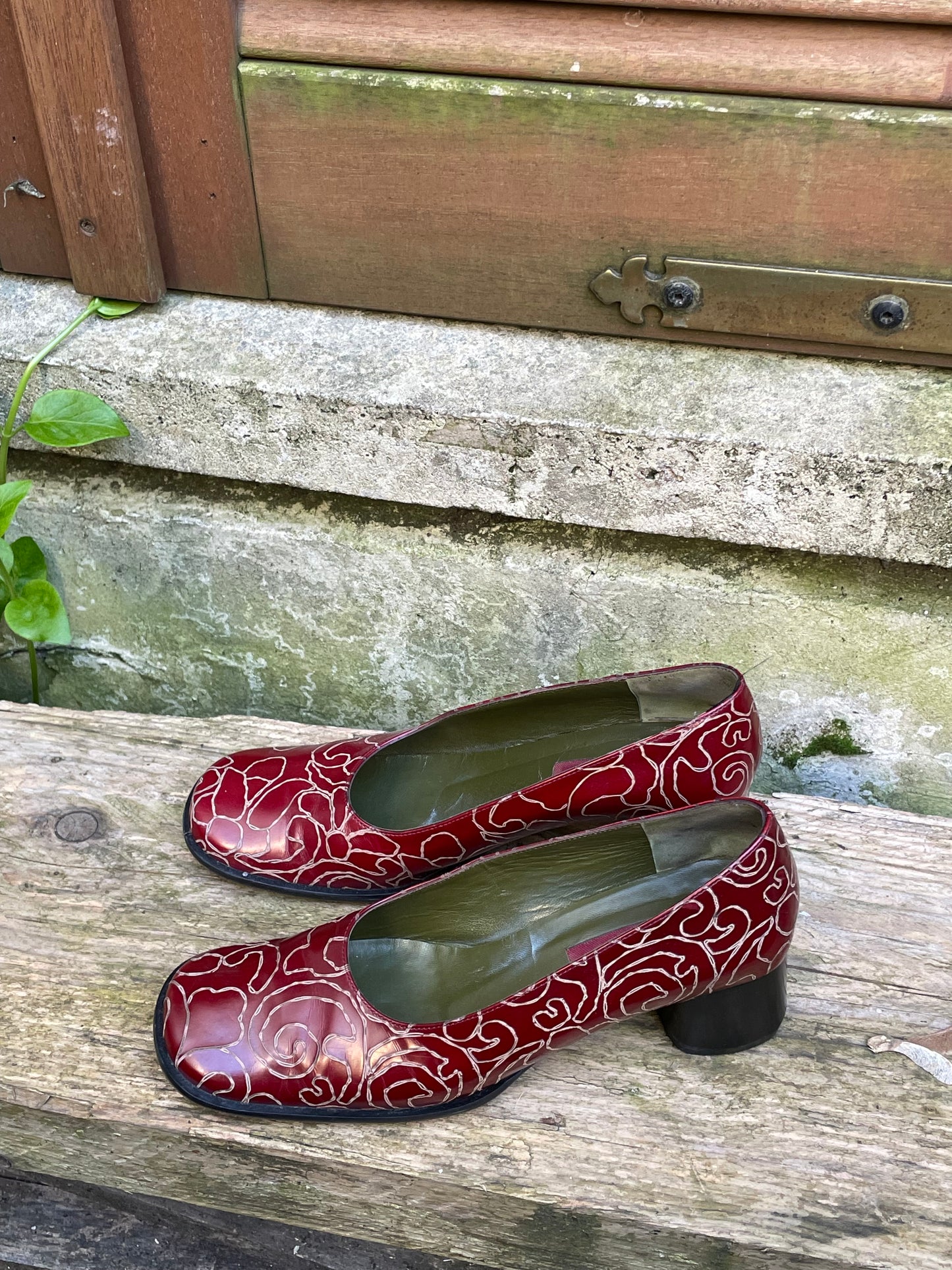 vintage kenzo cherry red leather