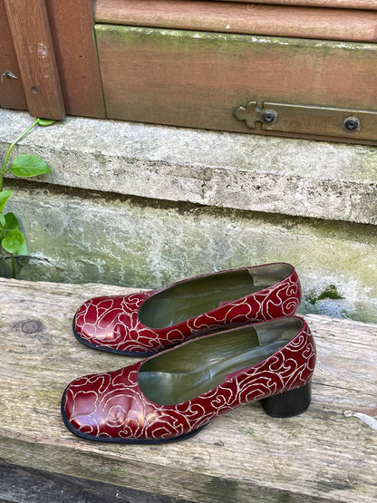 vintage kenzo cherry red leather