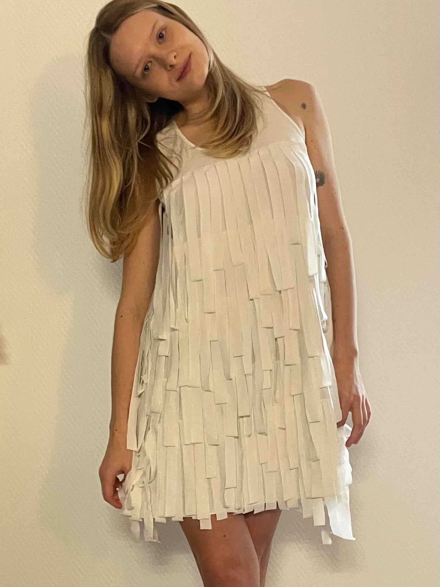 Cop Copine Fringe White Dress