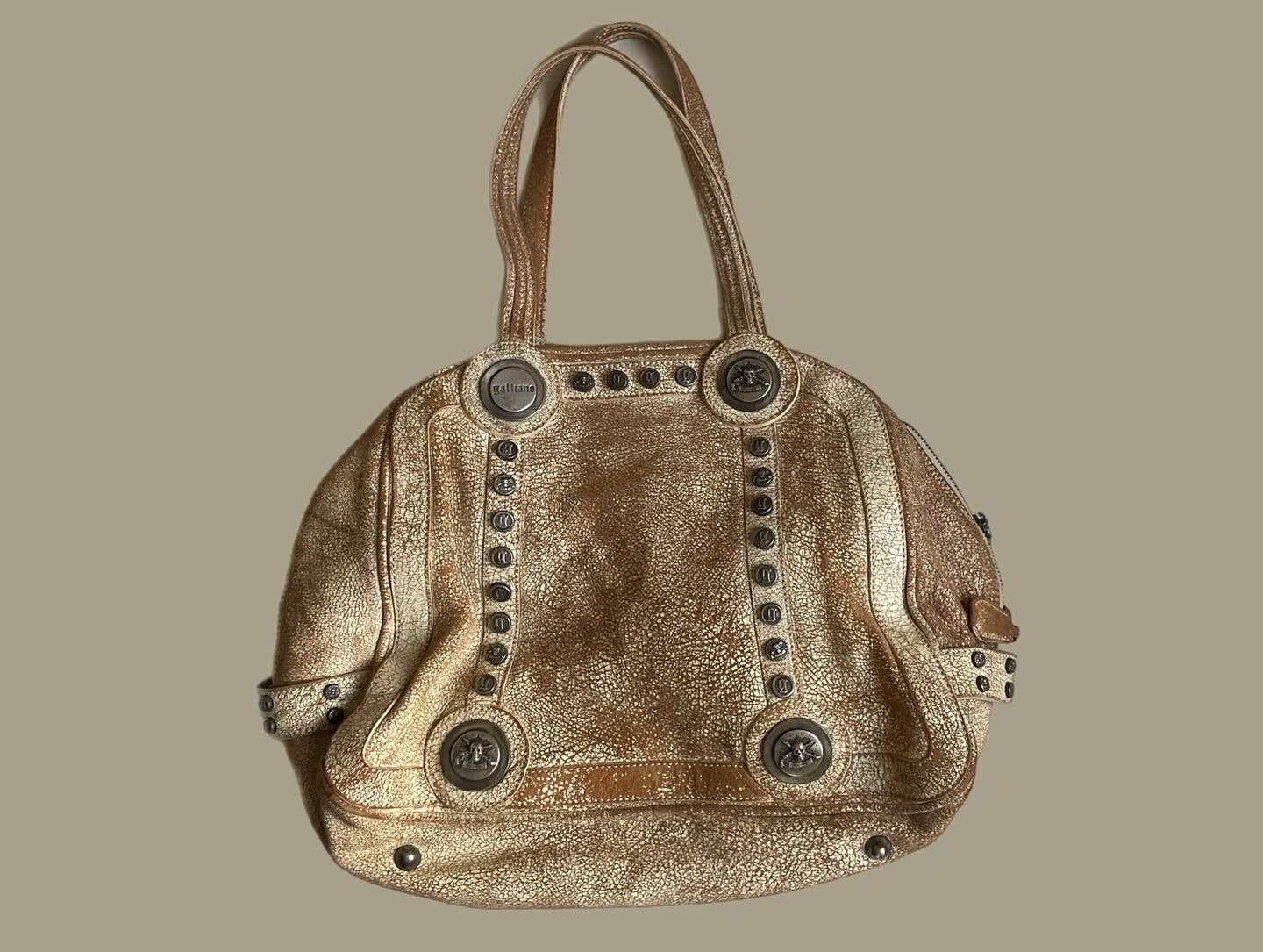 john galliano leather maxi bag