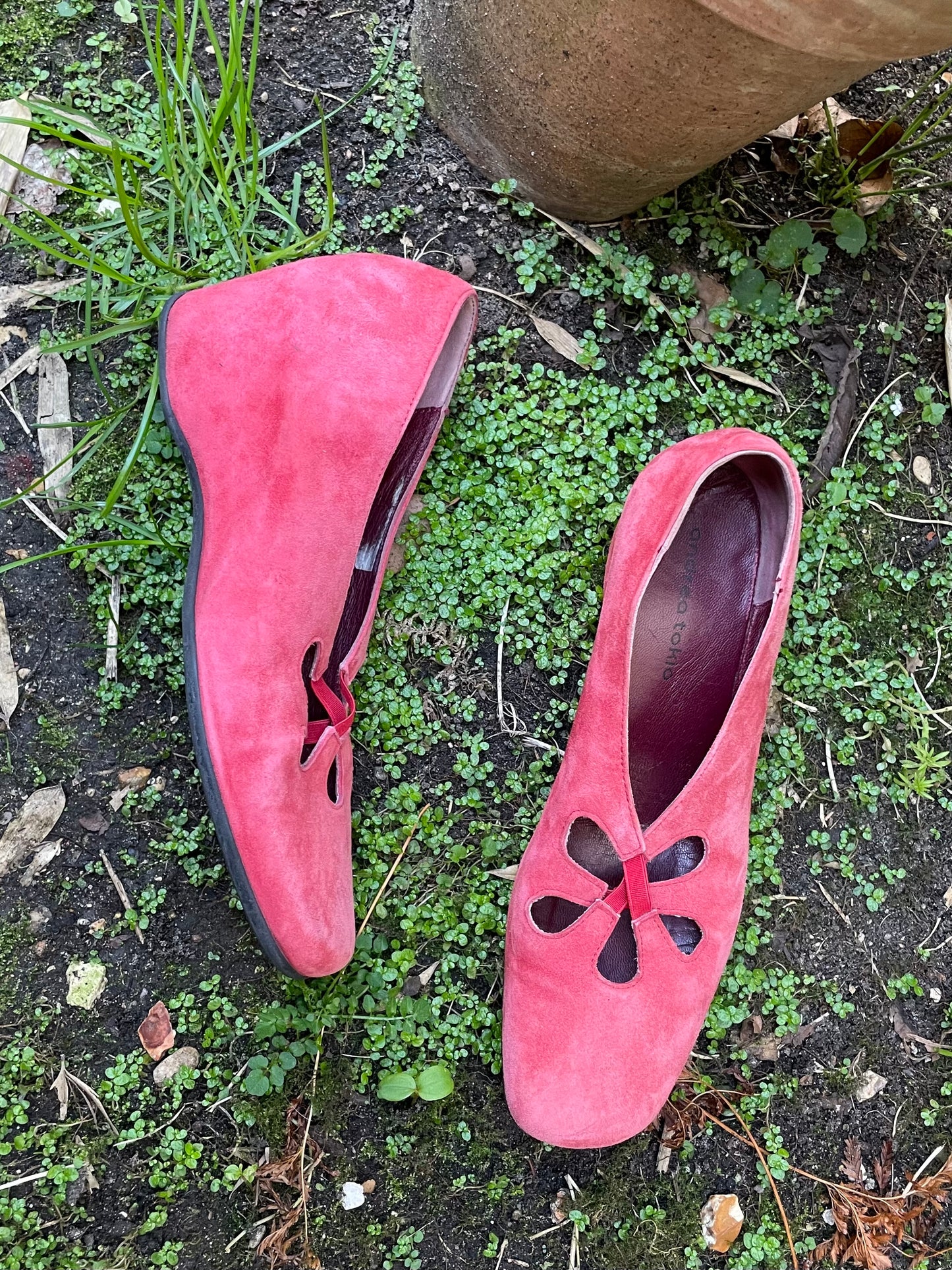 vintage suede ballerinas