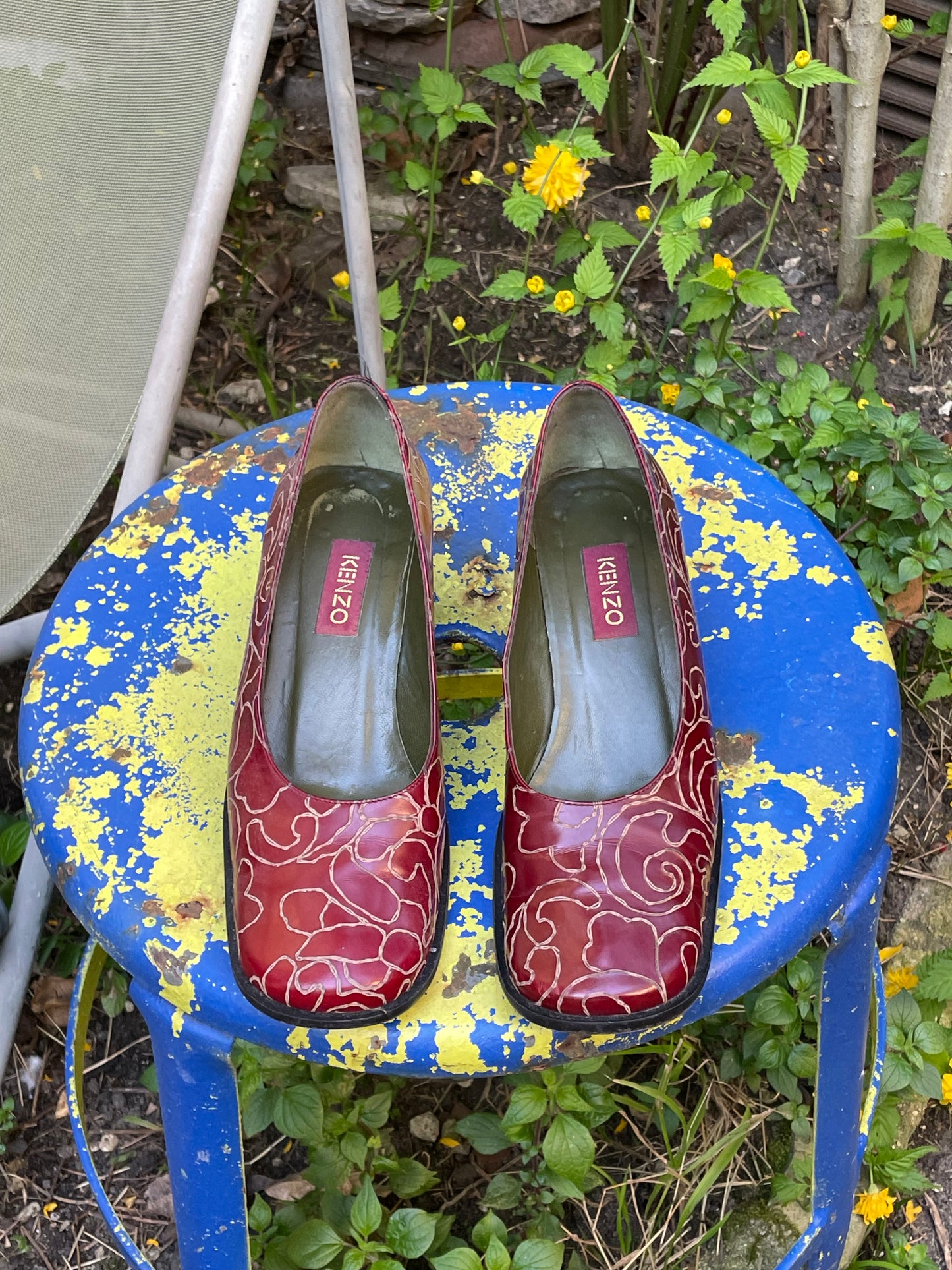 vintage kenzo cherry red leather