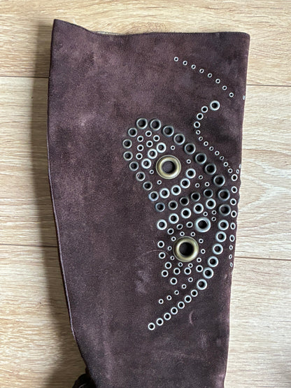 dolce&gabbana suede eyelet boots