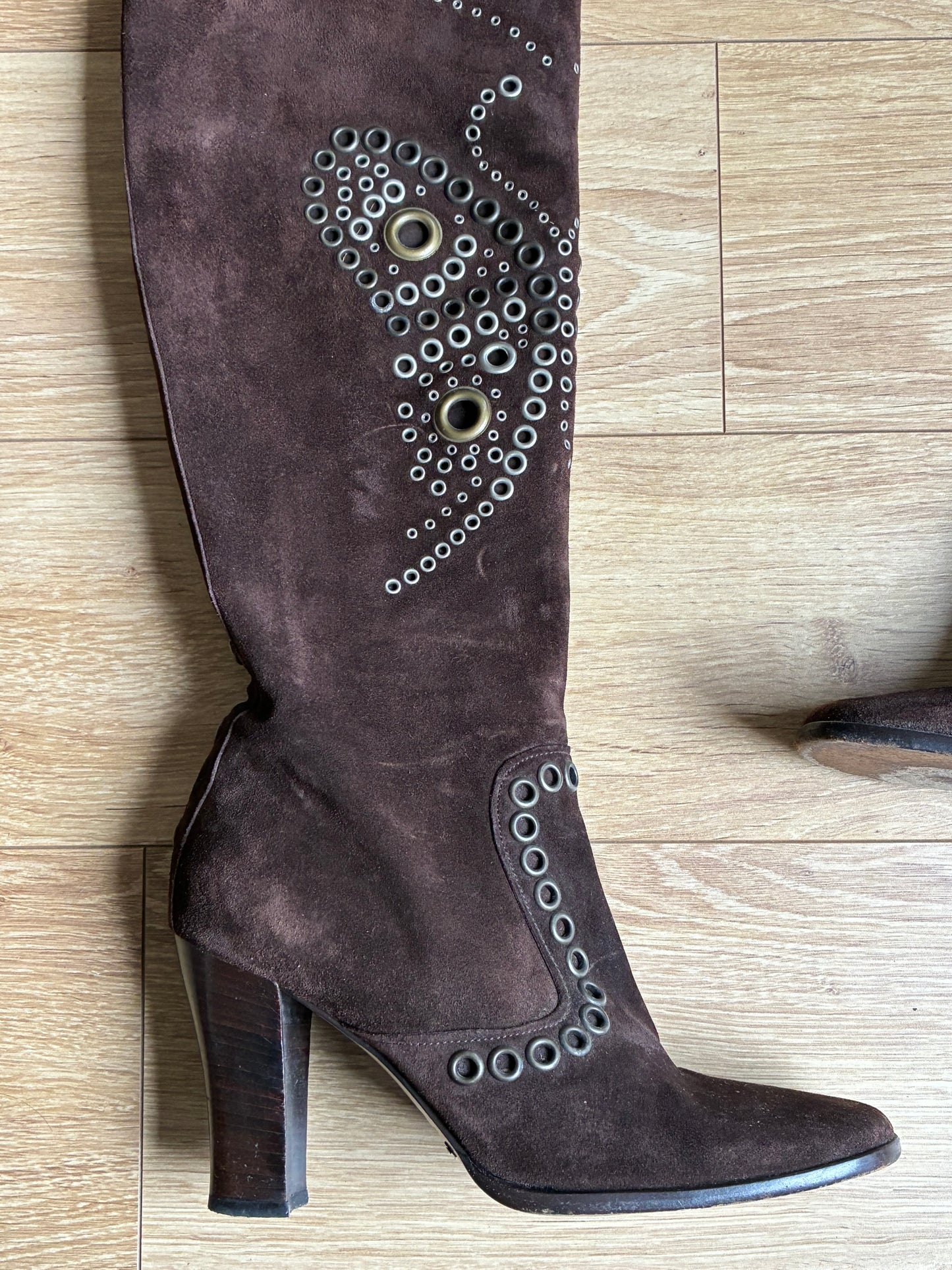 dolce&gabbana suede eyelet boots