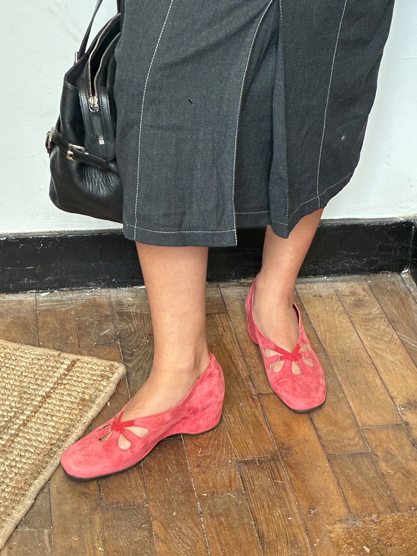 vintage suede ballerinas