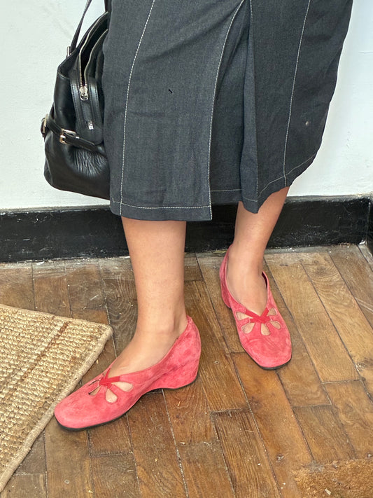 vintage suede ballerinas